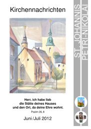 Kirchennachrichten - Petri-Nikolai und St. Johannis zu Freiberg