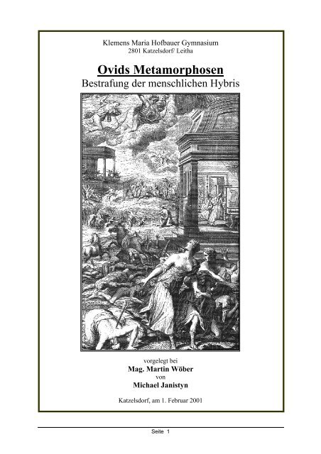 Menschliche Hybris In Ovids Metamorphosen Schule At