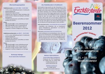 Informationsflyer Heidelbeerfest