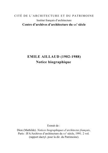 EMILE AILLAUD - Archiwebture