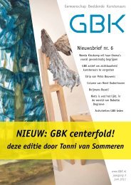 GBK Nieuwsbrief 6 - Gemeenschap Beeldende Kunstenaars