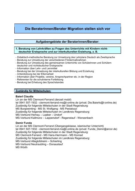 BeraterInnen Migration - Staatliches Schulamt Regensburg - Stadt ...