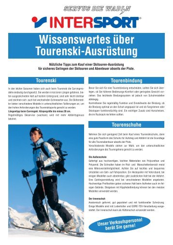 Wissenswertes über Tourenski-Ausrüstung - Sport Lackner