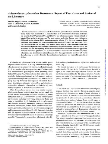 Achromobacter xylosoxidans - Clinical Infectious Diseases