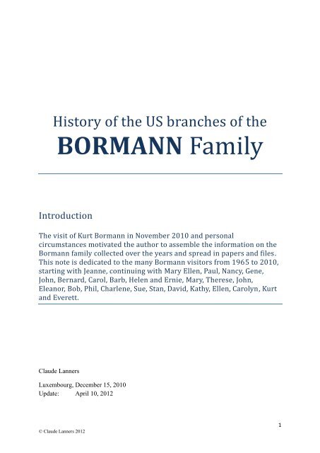BORMANN Family - Lanners