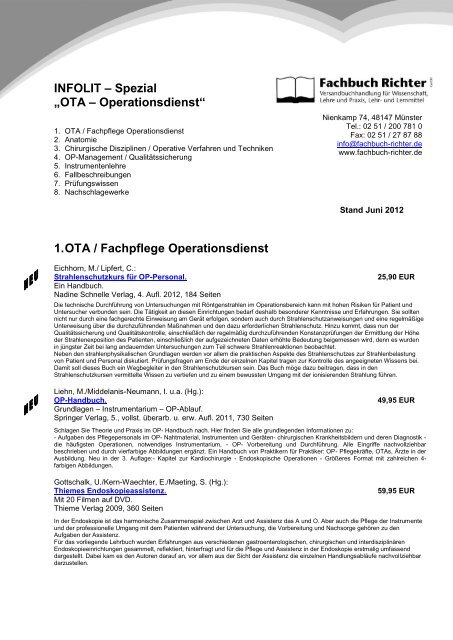 1 Ota Fachpflege Operationsdienst Fachbuch Richter