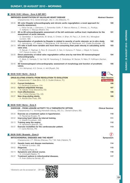 Sunday 29 August - European Society of Cardiology