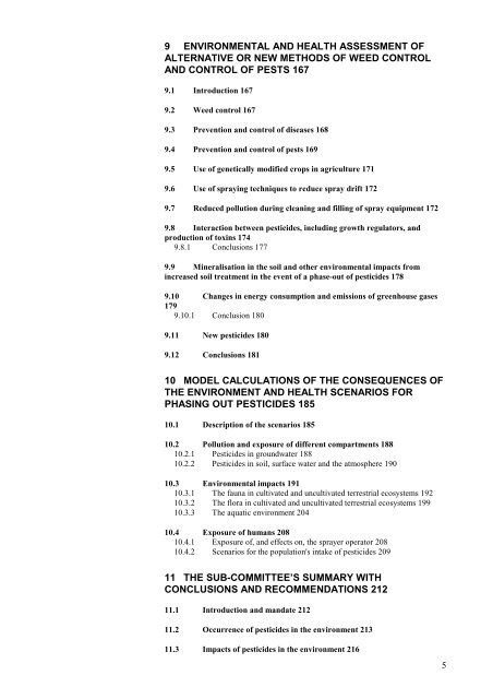 Report from the Sub-comittee on the environment and health