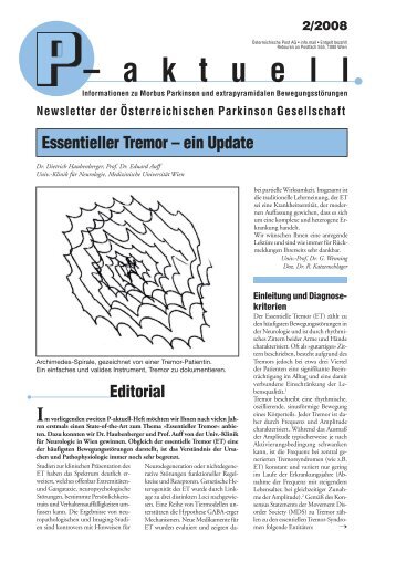 Essentieller Tremor – ein Update - Österreichische Parkinson ...