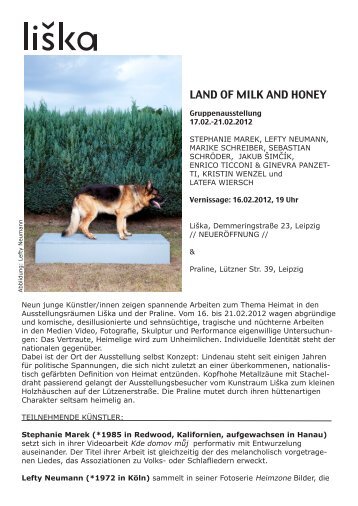 Pressetext Land of Milk and Honey.pdf - Kunstraum Liška