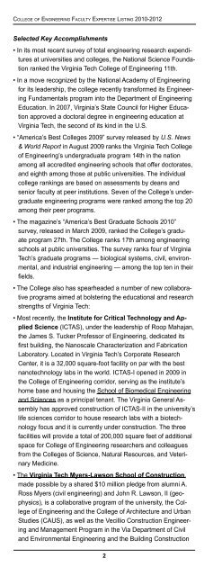 Faculty Expertise Guide - College of Engineering - Virginia Tech