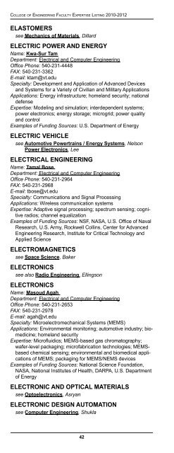 Faculty Expertise Guide - College of Engineering - Virginia Tech