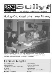 In dieser Ausgabe - Hockey-Club Kassel
