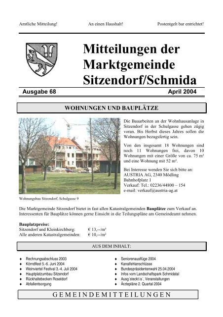 Gemeindemitteilungen 2004-04 (136 kb) - - Sitzendorf an der ...