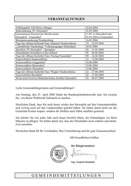 Gemeindemitteilungen 2004-04 (136 kb) - - Sitzendorf an der ...