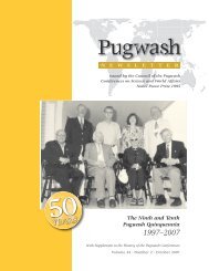 The Ninth and Tenth Pugwash Quinquennia 1997–2007