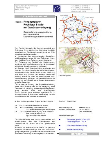 Projekt : Rekonstruktion Rochlitzer Straße mit Gewässerverlegung