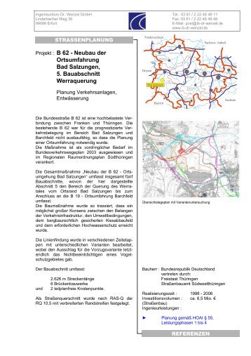 Projekt : B 62 - Neubau der Ortsumfahrung Bad Salzungen, 5 ...