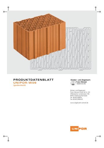 unipor Planziegel PW 9 - Klinker- und Ziegelwerk Wenzel