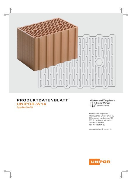 PRODUKTDATENBLATT UNIPOR-W14 - Klinker