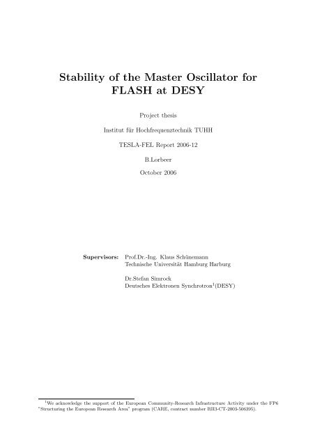 Stability of the Master Oscillator for FLASH at DESY