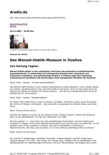dradio.de Das Wenzel-Hablik-Museum in Itzehoe - Deutscher ...