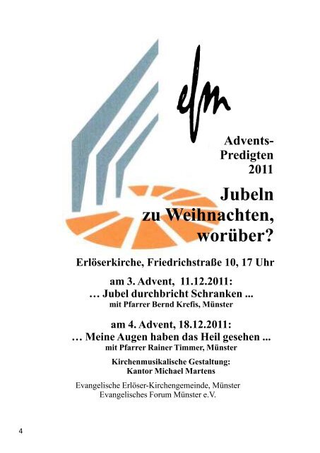 Gemeindebrief 2011 - Erlöser-Kirchengemeinde Münster