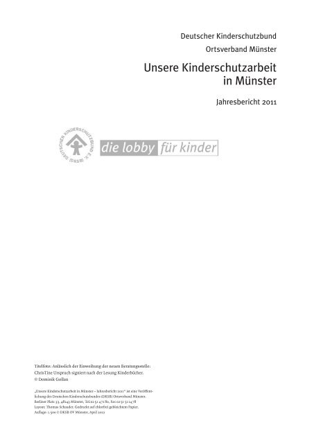 Jahresbericht 2011 (PDF/3 MB) - Kinderschutzbund