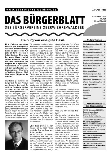 DAS BÜRGERBLATT - Bürgerverein Oberwiehre-Waldsee
