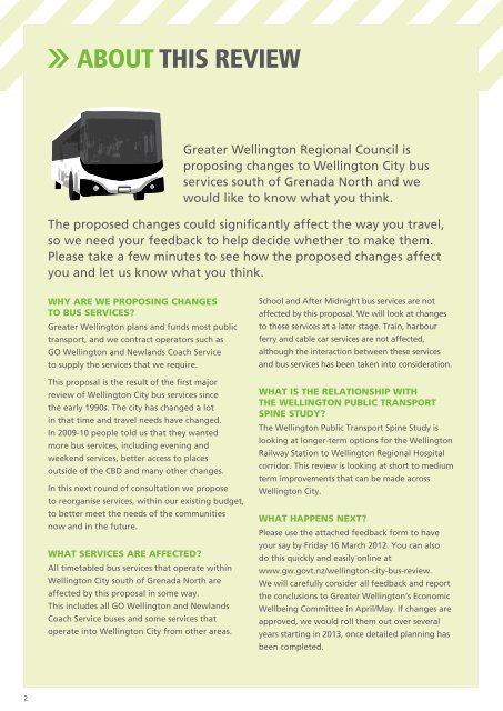 PROPOSED CHANGES TO WELLINGTON CITY BUSES - Greater ...