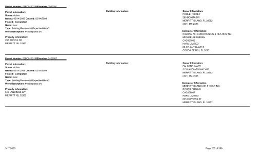 Permits Issued by Date Range - Brevard County