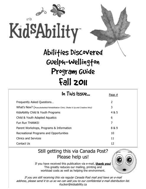 Fall 2011.pub - KidsAbility