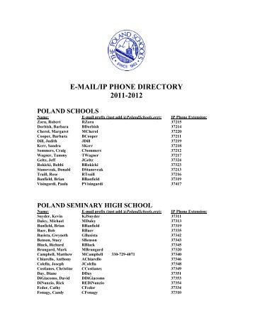 e-mail/ip phone directory 2011-2012 poland schools