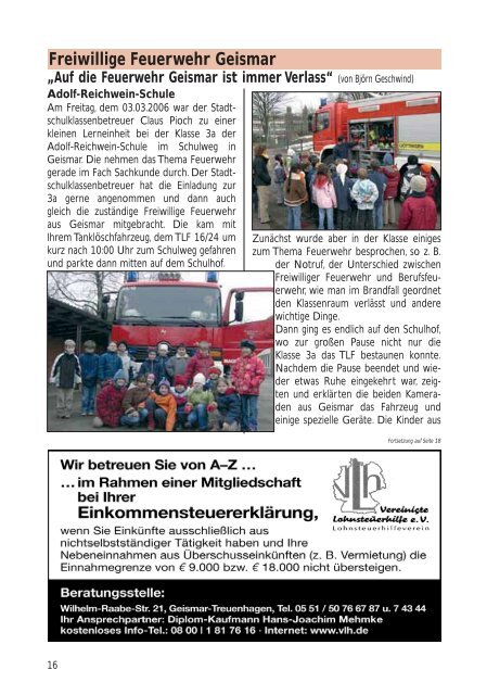 Nachrichtenblatt Mai 2006 - Werbegemeinschaft Geismar ...