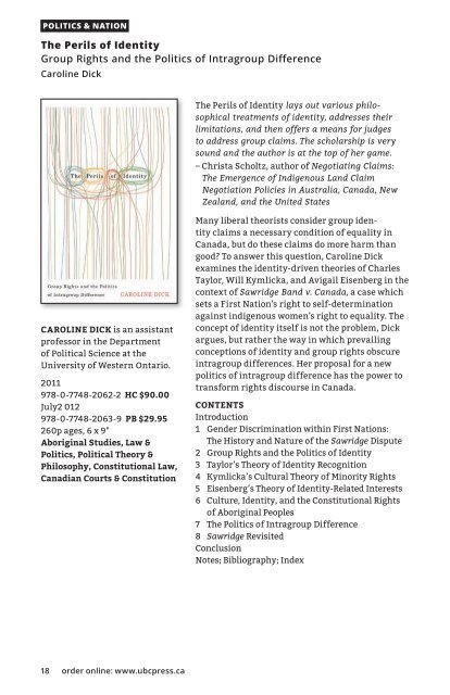 2012 Aboriginal Studies - UBC Press