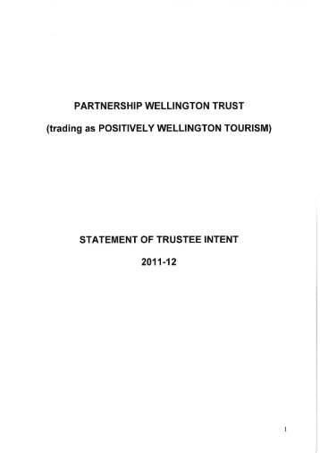 PARTNERSHIP WELLINGTON TRUST - Wellington City Council