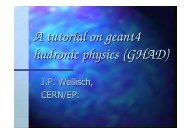 A tutorial on geant4 hadronic physics (GHAD) - Geant4 - Cern