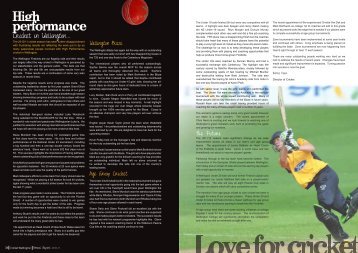 High performance - Wellington Cricket