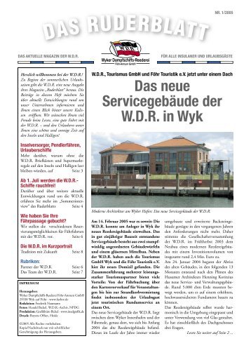 Ruderblatt 1/2005 - Wyker Dampfschiffs-Reederei