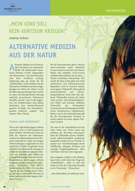 Klinikmagazin 2012 - Alpenklinik Santa Maria