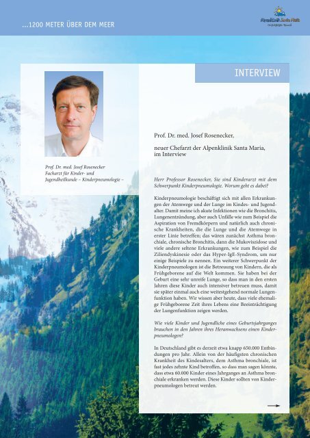 Klinikmagazin 2012 - Alpenklinik Santa Maria