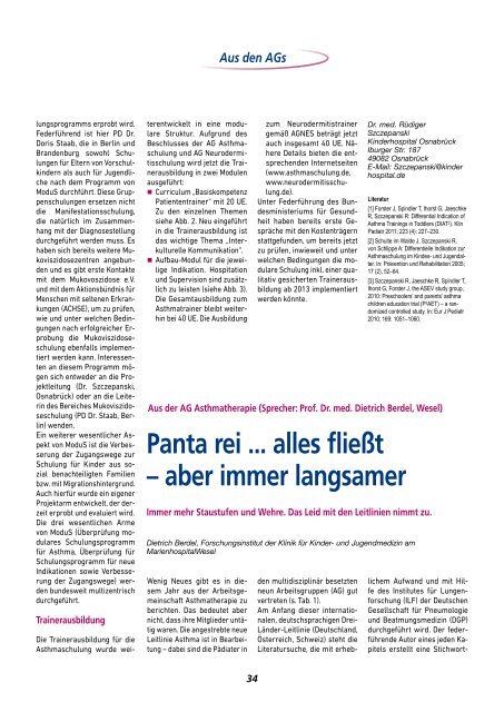 Aus den AGs - Gesellschaft für Pädiatrische Pneumologie