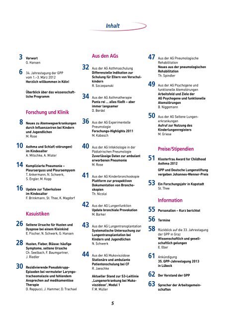 Aus den AGs - Gesellschaft für Pädiatrische Pneumologie