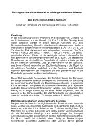 Nutzung nicht-additiver Geneffekte bei der genomischen Selektion ...