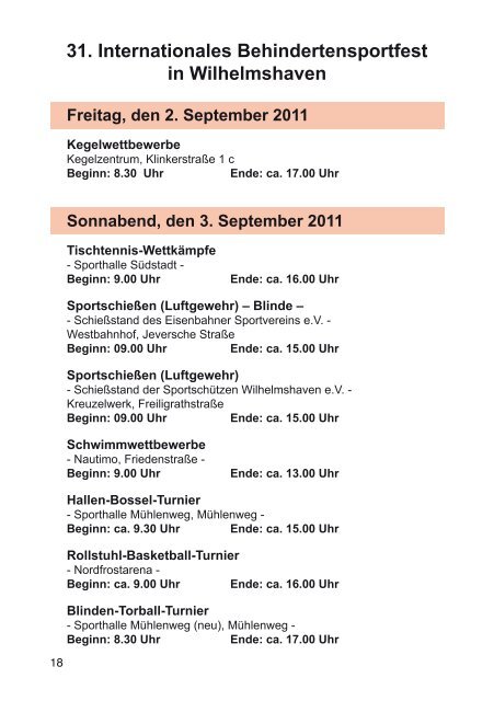 Programmheft | 2011 - Behindertensportfest