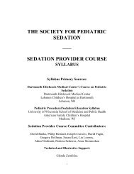 The Society for Pediatric Sedation - Department of Pediatrics