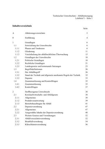 Lehrplan - Inhaltsverzeichnisse der Lehrbriefe - Fernschule Weber