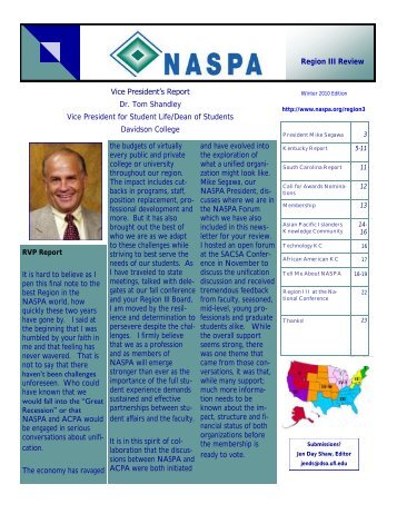 Region III Review and have evolved into the exploration of ... - NASPA