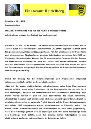 PM_Das_Aus_für_die_LStLarte_18122012 - Finanzamt Heidelberg