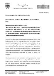 Pressemitteilung der Oberfinanzdirektion Karlsruhe - Baden ...